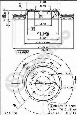 BREMBO 09772010 -  Тормозной диск