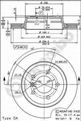 BREMBO 09772011 -  Тормозной диск