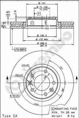 BREMBO 09780510 -  Тормозной диск