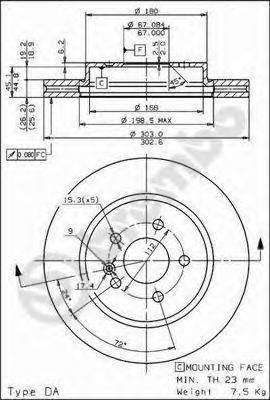 BREMBO 09782310 -  Тормозной диск