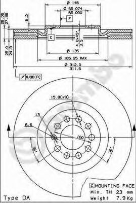 BREMBO 09788011 -  Тормозной диск