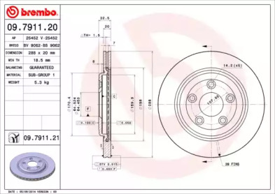 BREMBO 09791120 -  Тормозной диск