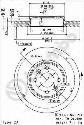 BREMBO 09813724 -  Тормозной диск