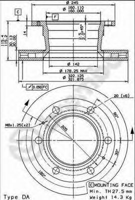 BREMBO 09849510 -  Тормозной диск