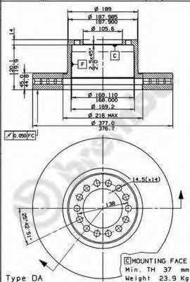 BREMBO 09857310 -  Тормозной диск