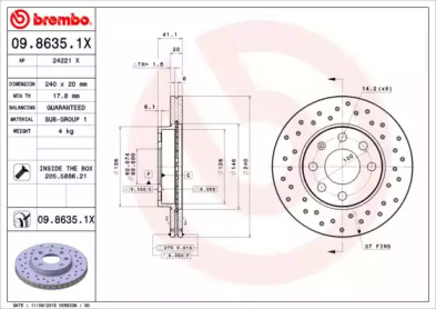 BREMBO 0986351x -  ТОРМОЗНЫЕ ДИСКИ