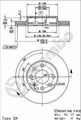 BREMBO 09863575 -  Тормозной диск