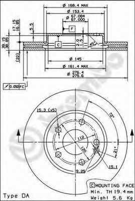BREMBO 09868011 -  Тормозной диск