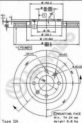 BREMBO 09876011 -  Тормозной диск