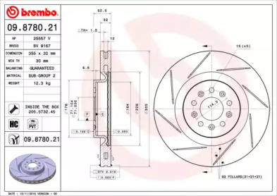 BREMBO 09878021 -  Тормозной диск