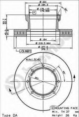 BREMBO 09892510 -  Тормозной диск
