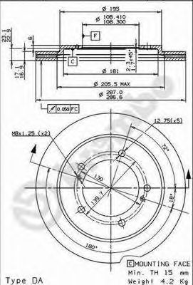 BREMBO 09914210 -  Тормозной диск
