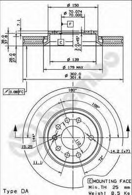 BREMBO 09916211 -  Тормозной диск