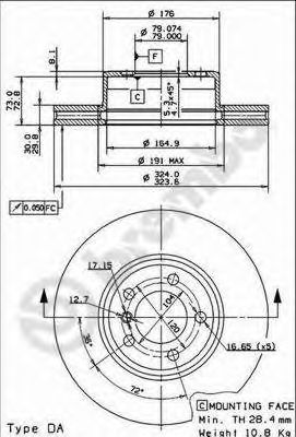 BREMBO 09916611 -  Тормозной диск
