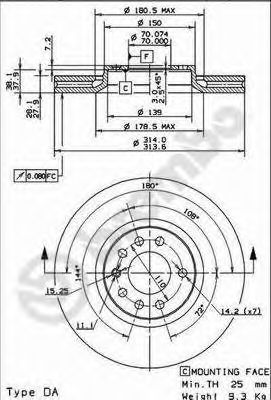 BREMBO 09917710 -  Тормозной диск