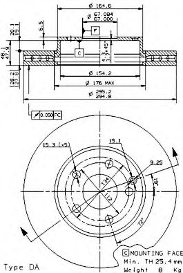 BREMBO 09936211 -  Тормозной диск