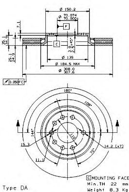 BREMBO 09936910 -  Тормозной диск