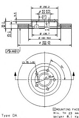 BREMBO 09946811 -  Тормозной диск