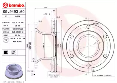 BREMBO 09949360 -  Тормозной диск