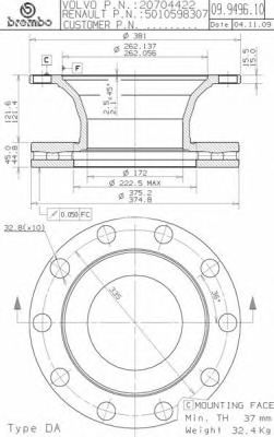 BREMBO 09949610 -  Тормозной диск