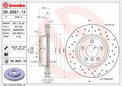 BREMBO 0995811x -  Тормозной диск