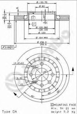 BREMBO 09960824 -  Тормозной диск