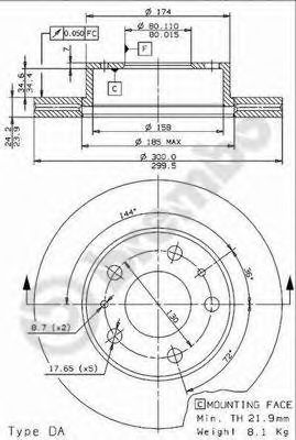 BREMBO 09961514 -  Тормозной диск