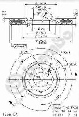 BREMBO 09961611 -  Тормозной диск