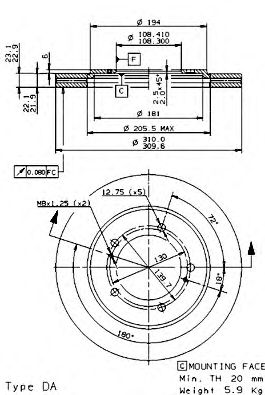 BREMBO 09972714 -  Тормозной диск