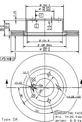 BREMBO 09975211 -  Тормозной диск