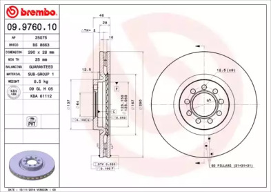 BREMBO 09976010 -  Тормозной диск