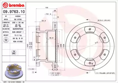 BREMBO 09976310 -  Тормозной диск