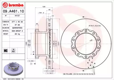 BREMBO 09a46110 -  Тормозной диск