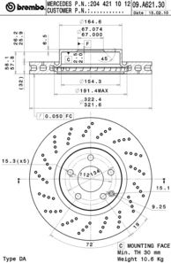 BREMBO 09a62131 -  Тормозной диск