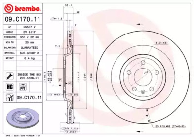 BREMBO 09c17011 -  Тормозной диск