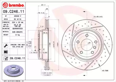 BREMBO 09c24611 -  Тормозной диск