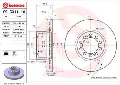 BREMBO 09c31110 -  Тормозной диск