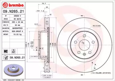 BREMBO 09n26521 -  Тормозной диск