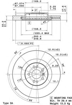 BREMBO 09r10311 -  Тормозной диск