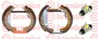 BREMBO k59038 -  Комплект тормозных цилиндров и колодок