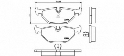 BREMBO p06011 -  Комплект тормозных колодок, дисковый тормоз
