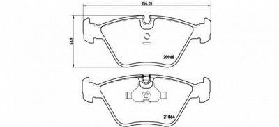 BREMBO p06012 -  Комплект тормозных колодок, дисковый тормоз