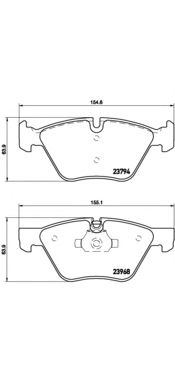 BREMBO p06036 -  Комплект тормозных колодок, дисковый тормоз
