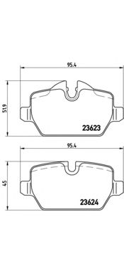 BREMBO p06037 -  Комплект тормозных колодок, дисковый тормоз