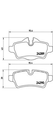 BREMBO p06052 -  Комплект тормозных колодок, дисковый тормоз