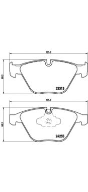 BREMBO p06055 -  Комплект тормозных колодок, дисковый тормоз