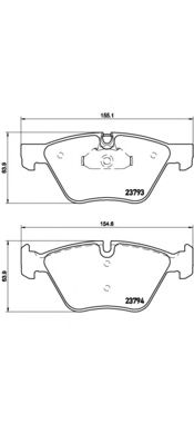 BREMBO p06057 -  Комплект тормозных колодок, дисковый тормоз