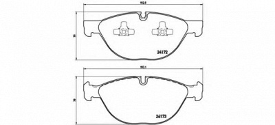 BREMBO p06058 -  Комплект тормозных колодок, дисковый тормоз