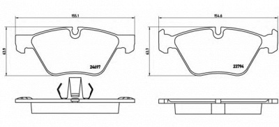 BREMBO p06060 -  Комплект тормозных колодок, дисковый тормоз