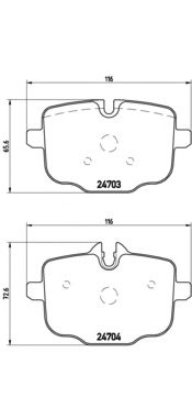 BREMBO p06061 -  Комплект тормозных колодок, дисковый тормоз